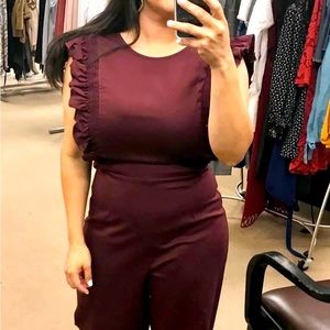 Gianna Bini Maroon/burgundy cropped/ankle jumpsuit